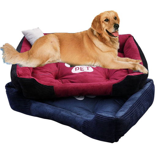 Dog paw print pet mattress