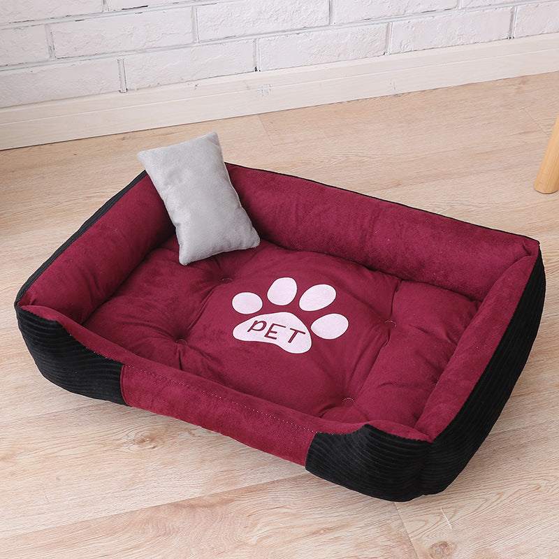 Dog paw print pet mattress